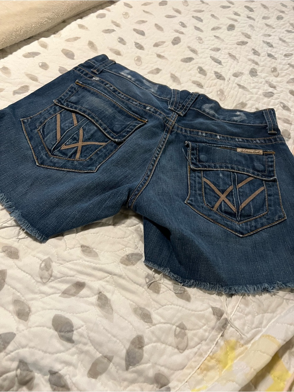 William Rast Dark Blue Denim short with Contrast Stitching short